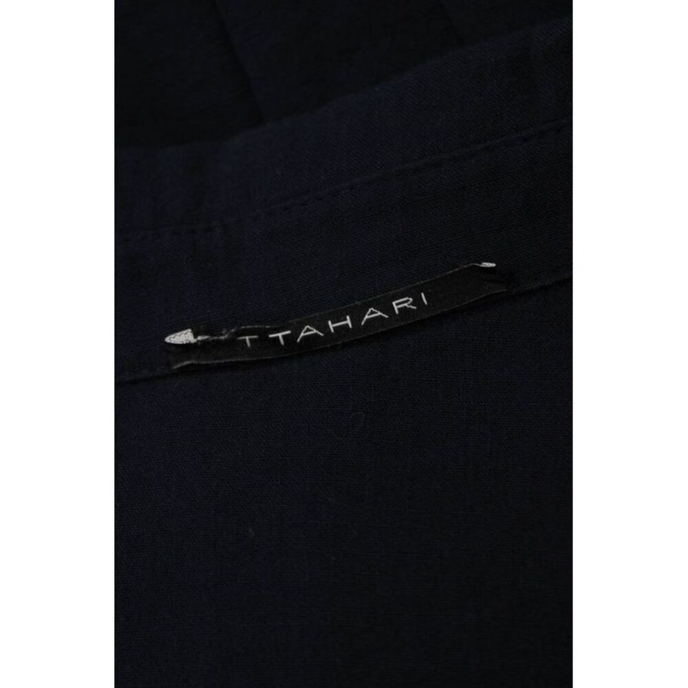 T Tahari Women Shirt Dress Navy Collared Long Sleeve Button Rayon Size S - Picture 7 of 7